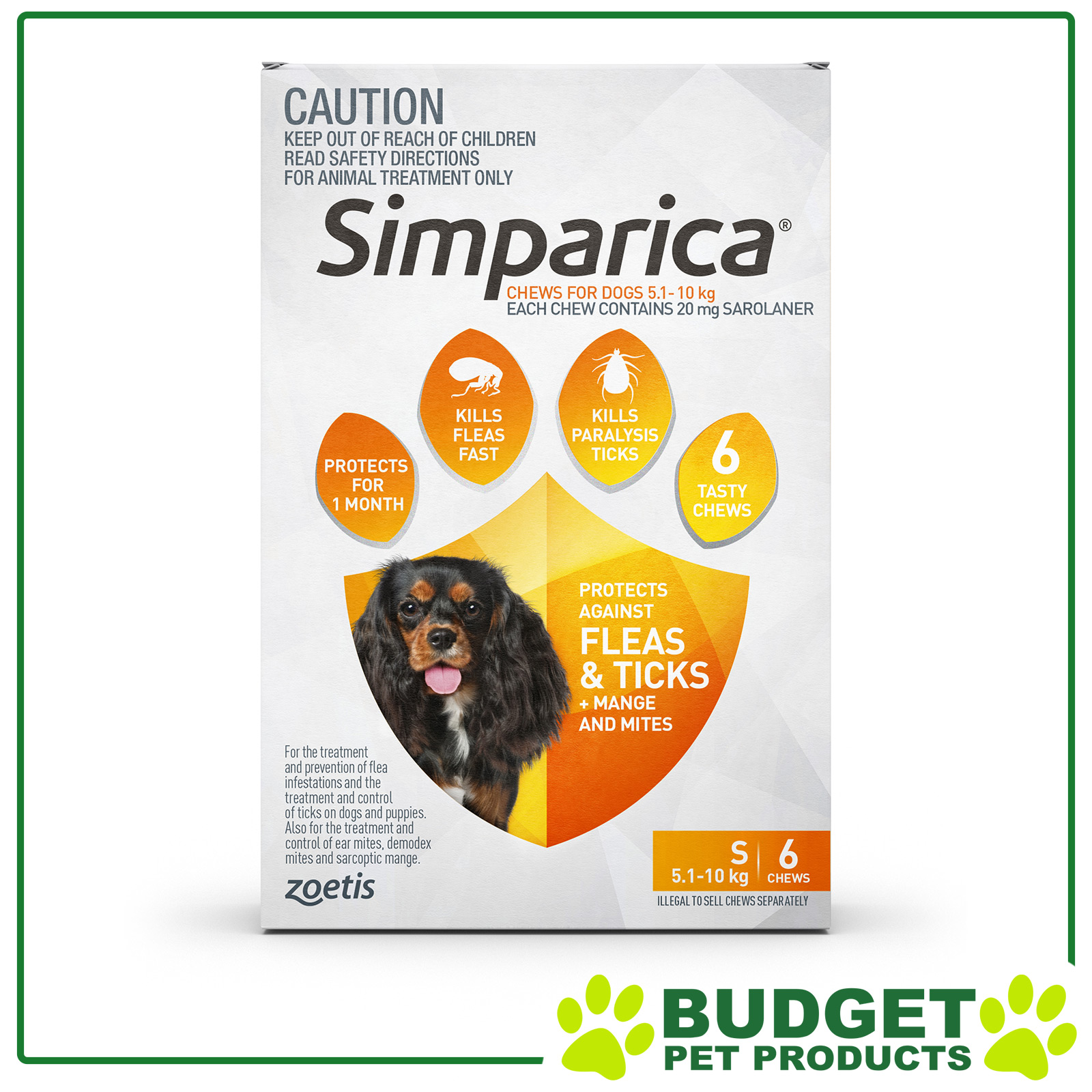 Simparica For Dogs Flea and Tick Treatment 6 Chews - Picture 5 of 5