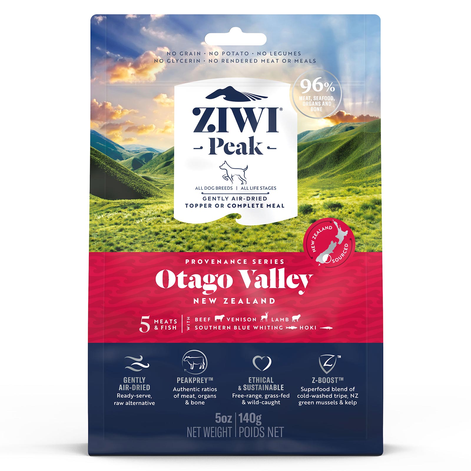 Ziwi Peak Provenance Otago Valley Air Dried Grain Free All Life Stages Dog Food And Topper 140gm 14 45